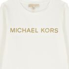 Girls White Logo Long Sleeve Top, 2, hi-res