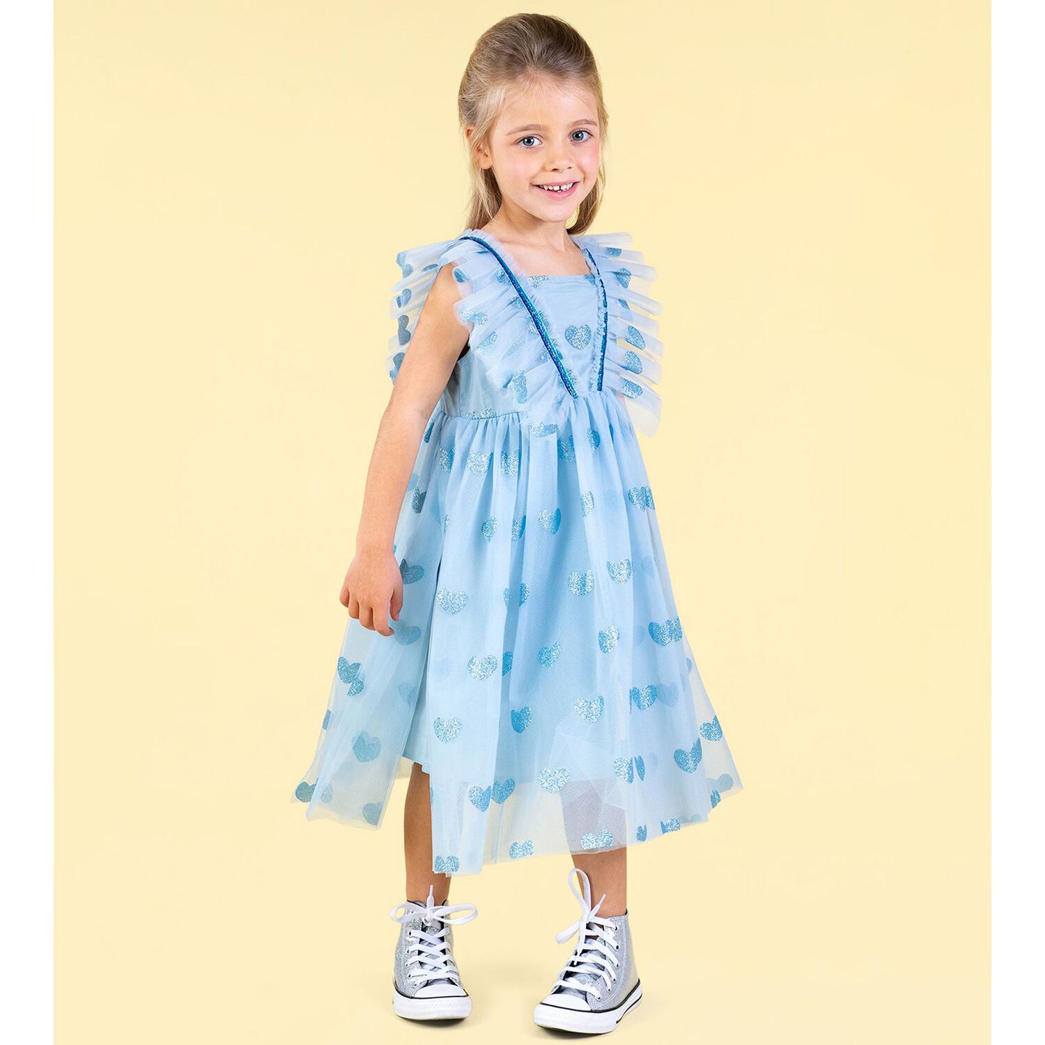 Girls Blue Tulle Dress, 2, hi-res image number null