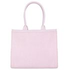 Girls Pink Straw Tote Bag, 3, hi-res