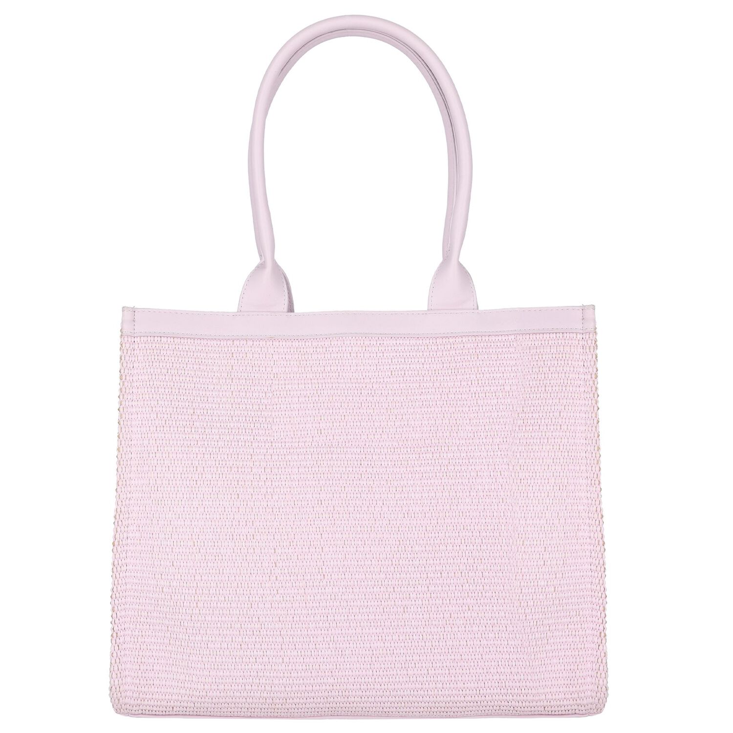 Girls Pink Straw Tote Bag, 3, hi-res