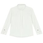 Boys White Logo Shirt, 1, hi-res