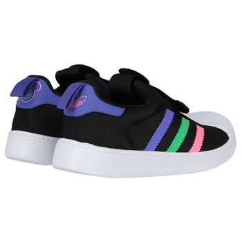 Girls Black Superstar 360 Trainers