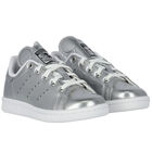 Girls Silver Stan Smith Trainers, 1, hi-res