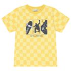Boys Yellow & White Check Skater T-Shirt, 1, hi-res
