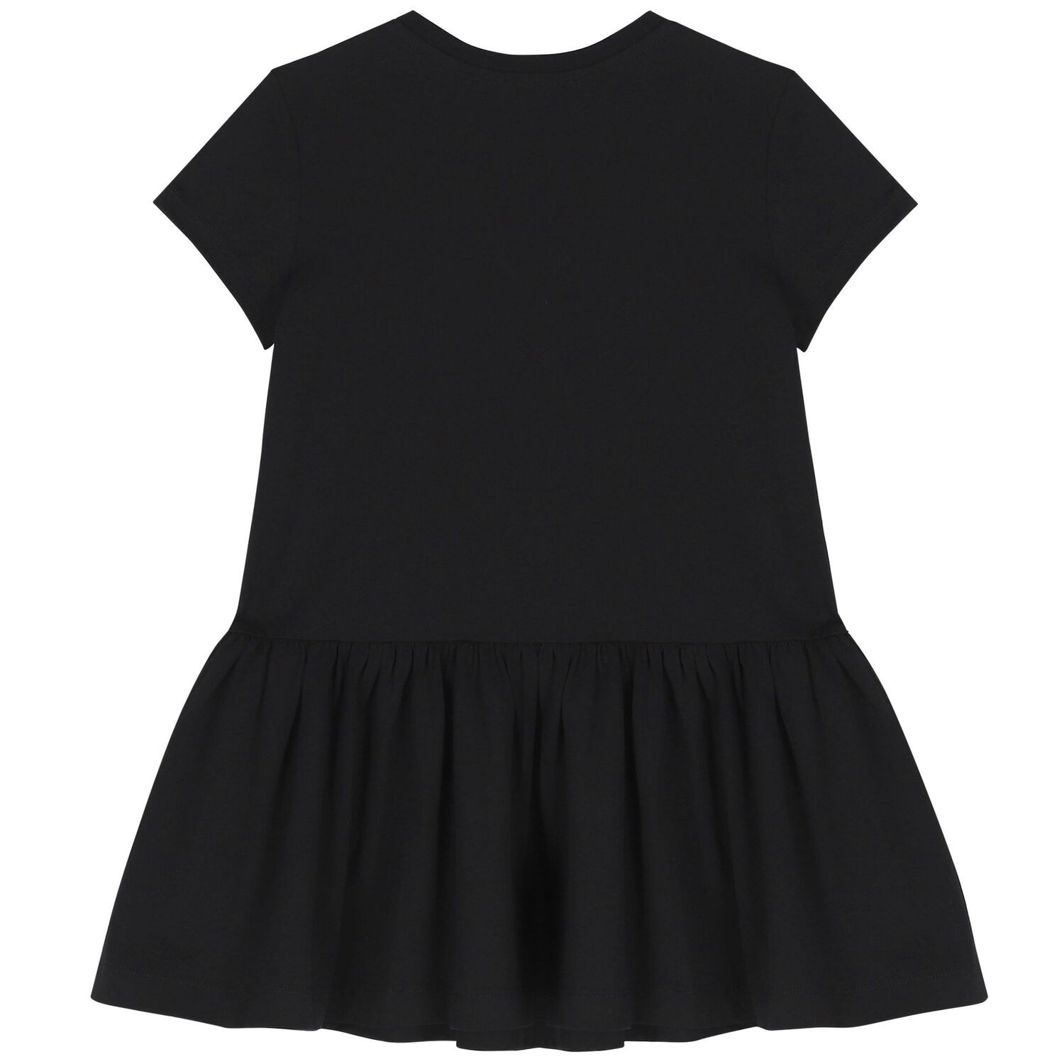Girls Black Logo Dress, 1, hi-res