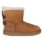 Girls Chestnut Brown Mini Bailey Bow II Suede Boots, 2, hi-res