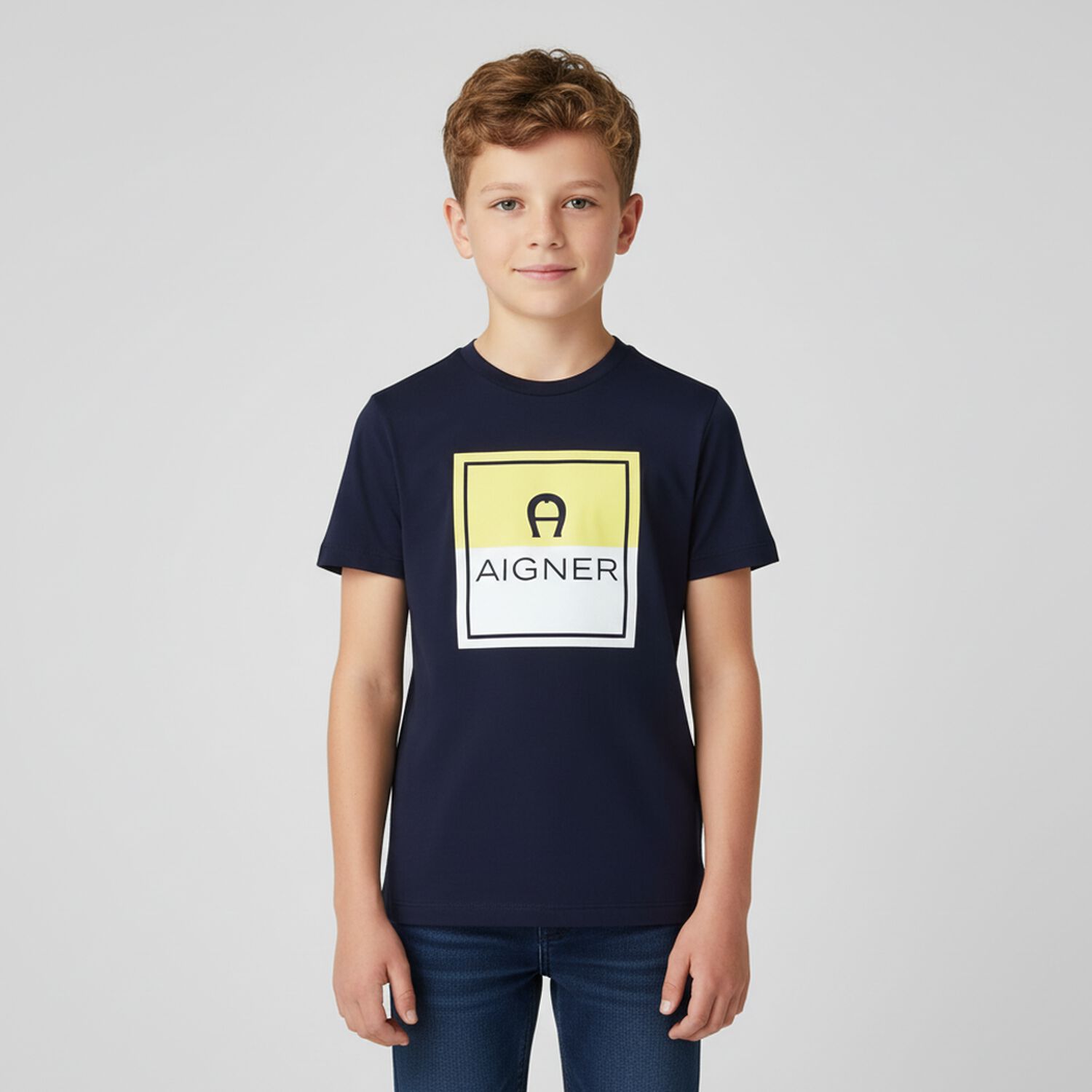 Boys Navy Blue Logo T-Shirt, 3, hi-res