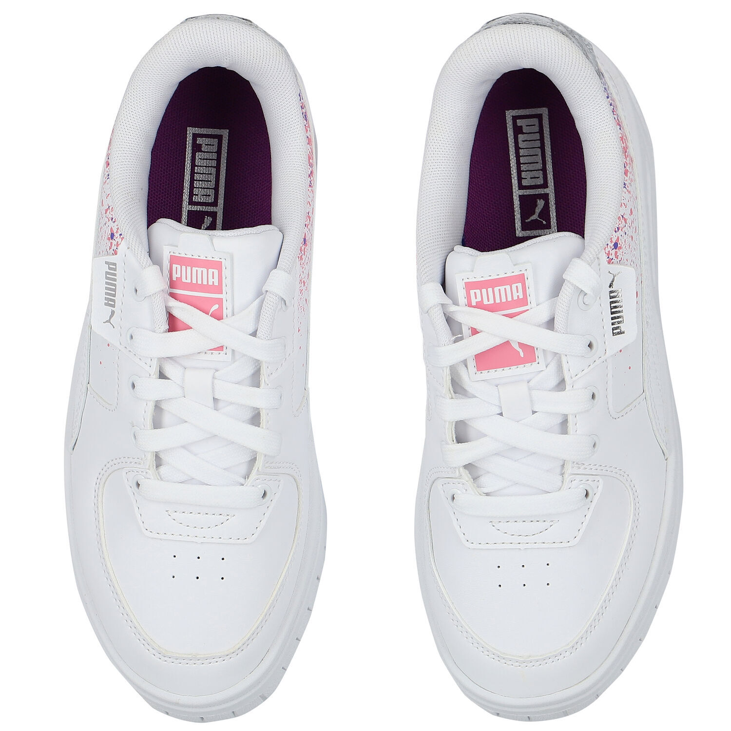 Girls White Cali Trainers, 1, hi-res image number null