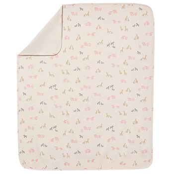 Baby Girls Beige & Pink Animals Blanket