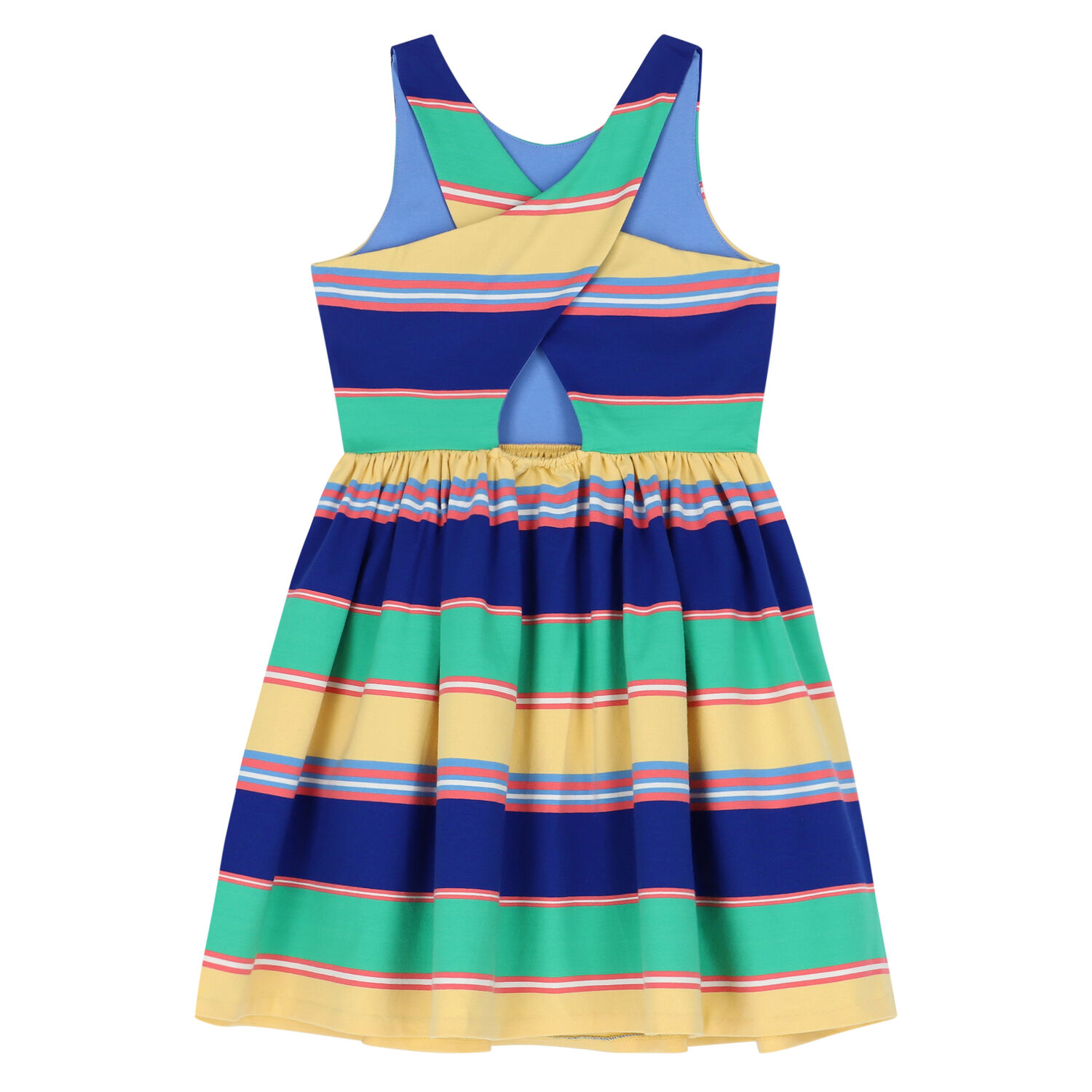 Older Girls Multi-Colored Striped Dress, 1, hi-res