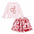 Girls Pink & Red Skirt Set, 1, hi-res
