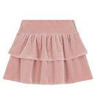 Girls Pink Velvet Skirt, 1, hi-res