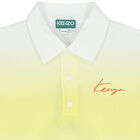 Boys Yellow & Blue Ombre Logo Polo Shirt, 1, hi-res