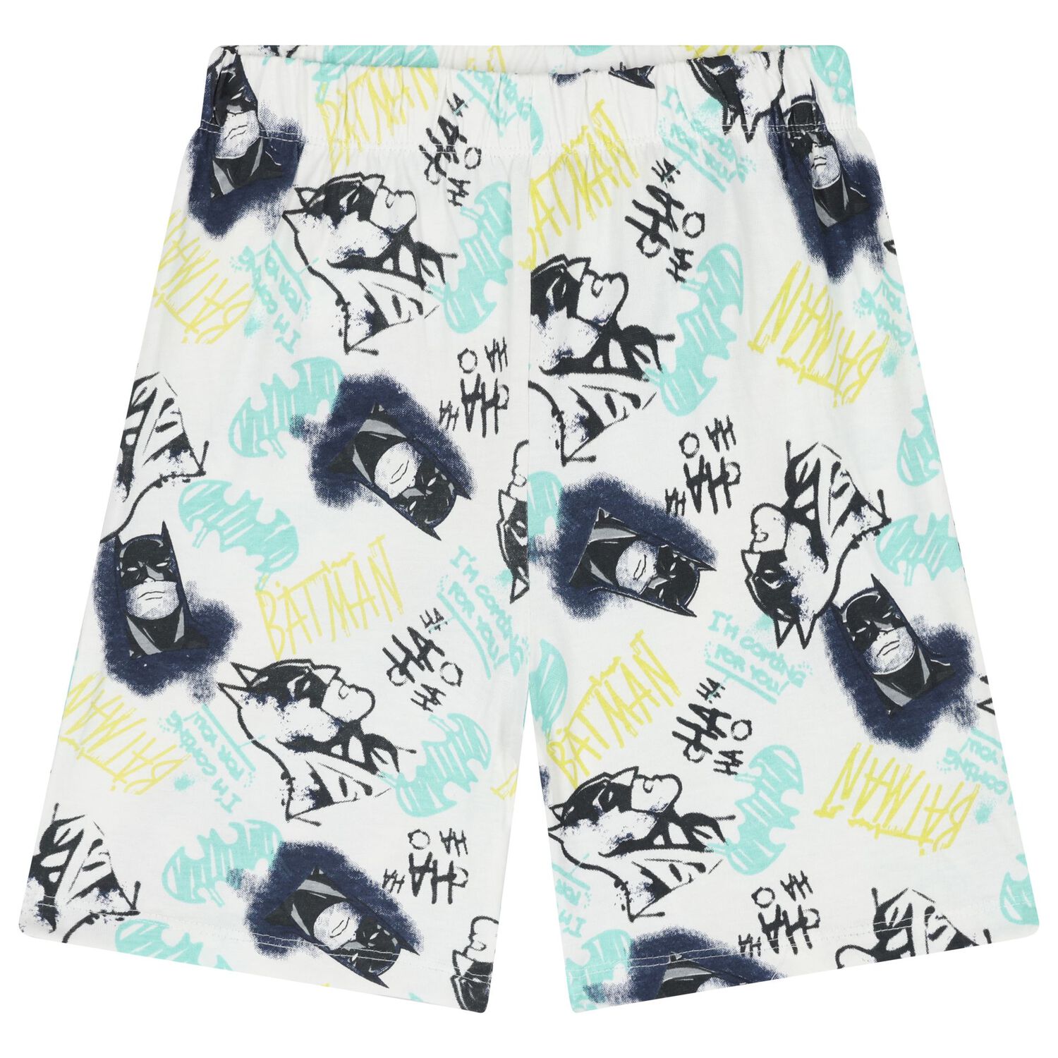 Boys White Batman Logo Shorts Set, 1, hi-res