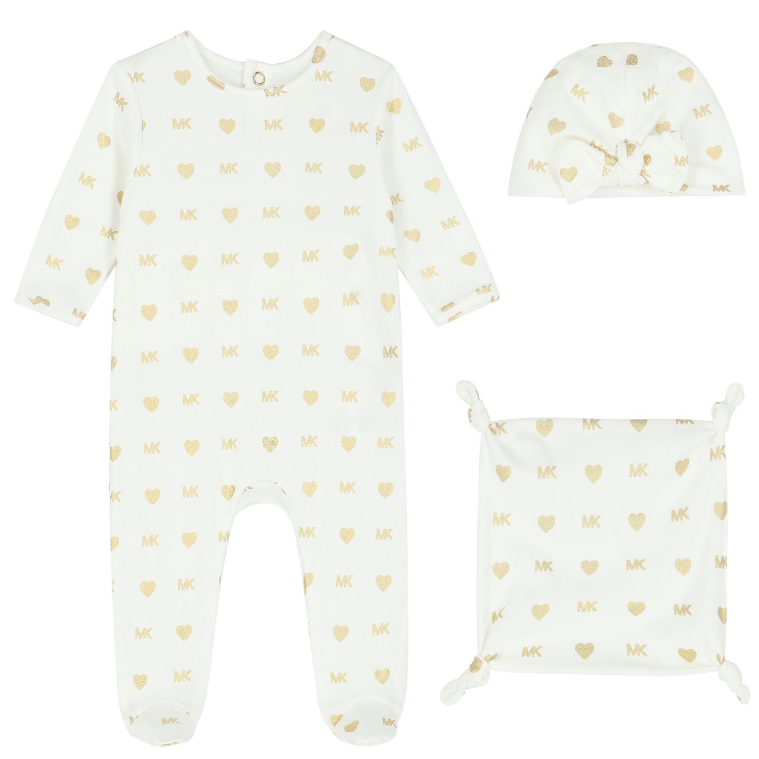 Baby Girls Ivory Logo Babygrow Gift Set, 1, hi-res