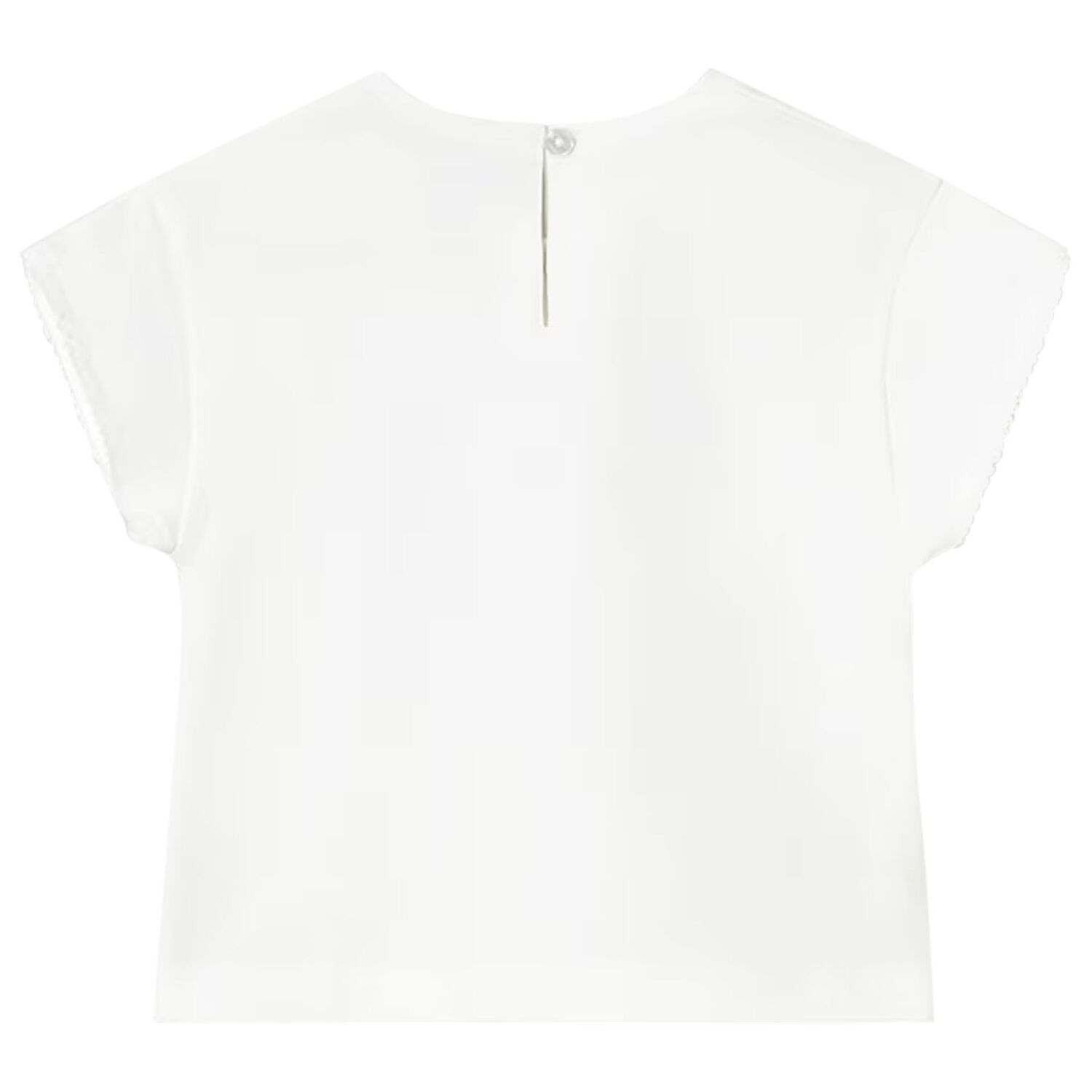 Younger Girls White Butterfly T-Shirt, 2, hi-res