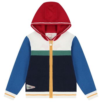 Boys Multi-Coloured Knitted Zip Up Top