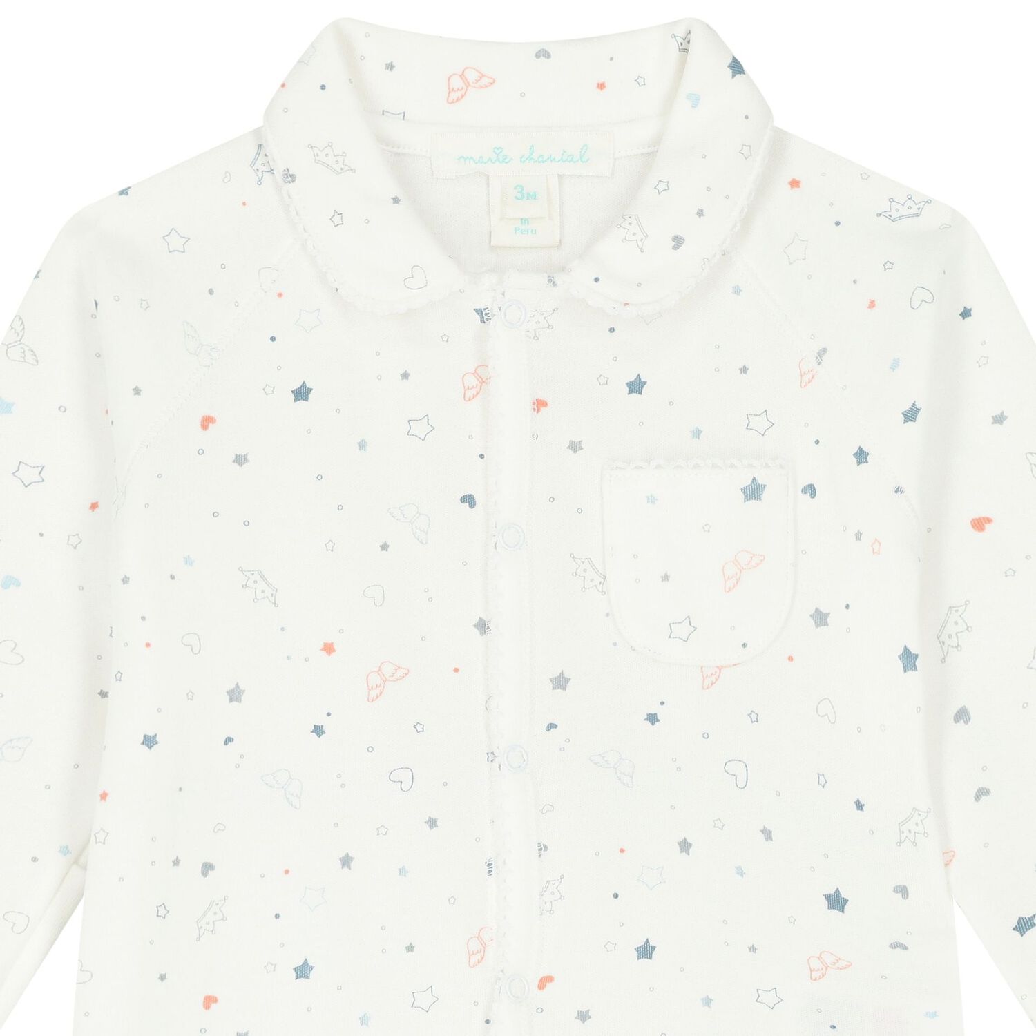 Baby Boy White & Blue Babygrow, 1, hi-res image number null