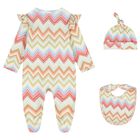 Baby Girls Multi-Coloured Zig Zag Babygrow Set, 2, hi-res