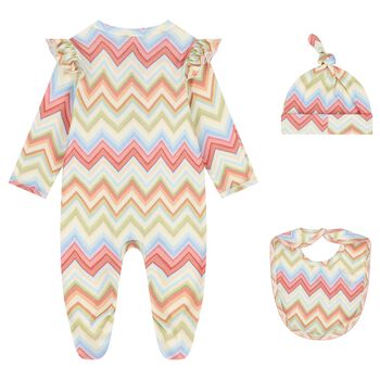 Baby Girls Multi-Coloured Zig Zag Babygrow Set