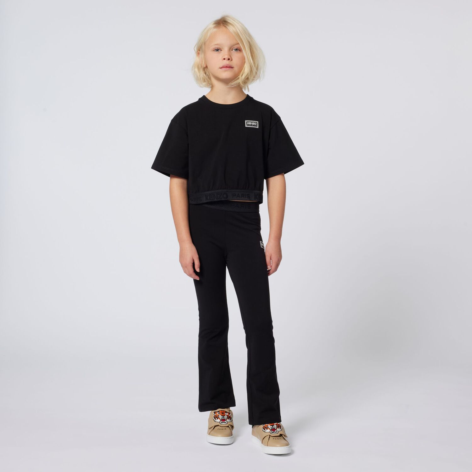 Girls Black Logo Leggings Set, 2, hi-res image number null