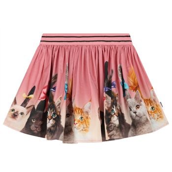 Girls Pink Cat Skirt
