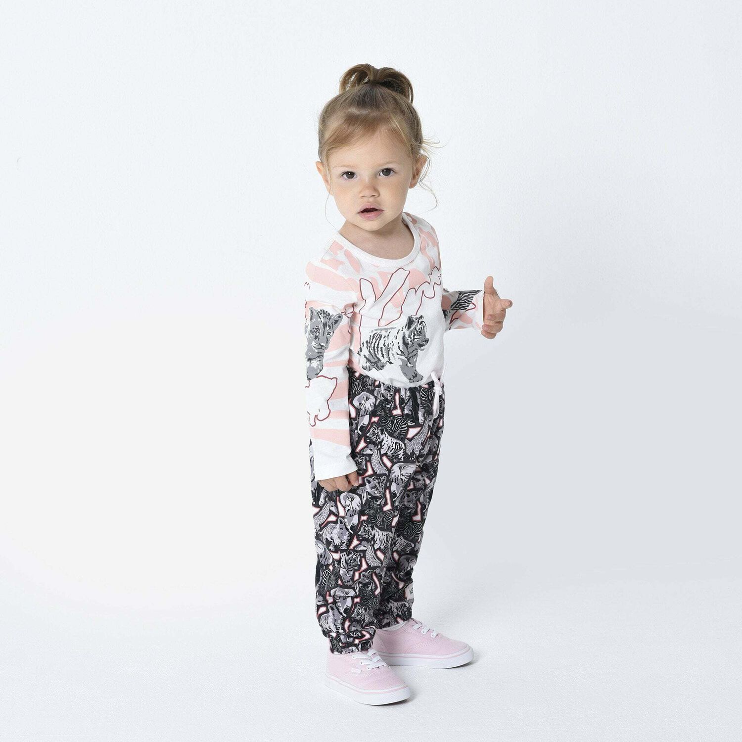 Younger Girls White Logo Top, 1, hi-res