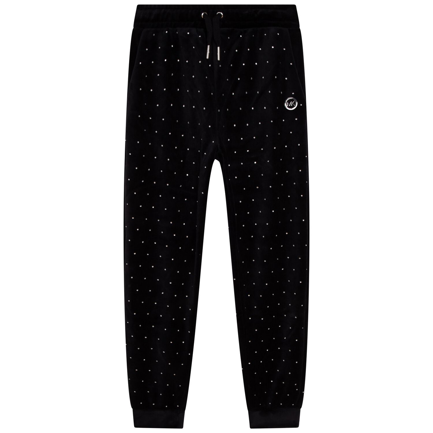 Girls Black Logo Embellished Joggers, 1, hi-res image number null