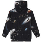 Boys Black Space Hooded Top, 1, hi-res