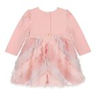 Baby Girls Pink Bow Tulle Dress, 1, hi-res