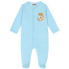 Blue Teddy Logo Babygrow, 1, hi-res