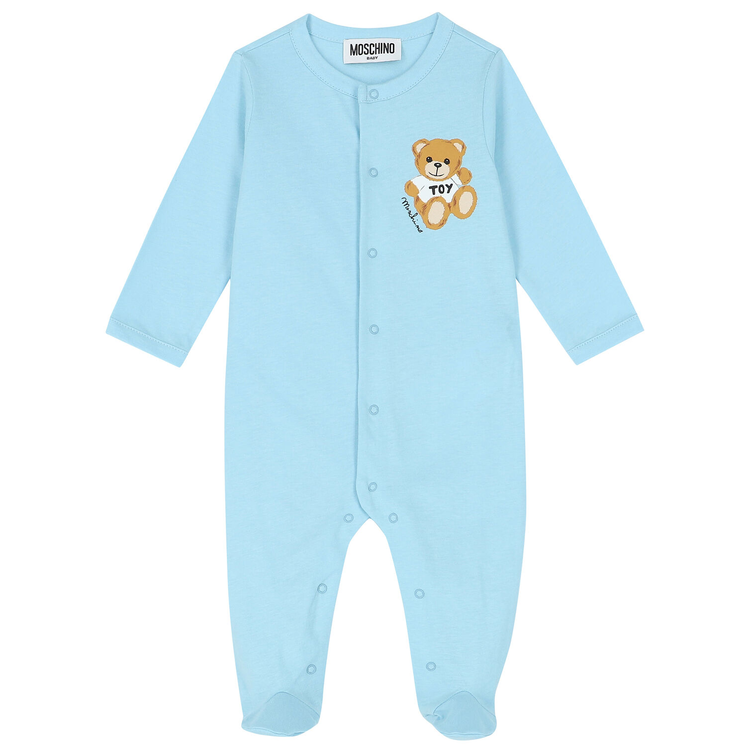 Blue Teddy Logo Babygrow, 1, hi-res