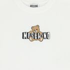 Girls White Teddy Bear Logo T-Shirt, 1, hi-res