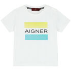Younger Boys White Logo T-Shirt, 1, hi-res