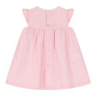 Baby Girls Pink Shirred Dress, 1, hi-res