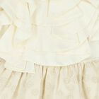 Girls White & Gold Floral Jacquard Dress, 1, hi-res