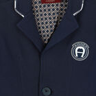 Boys Navy Logo Blazer, 1, hi-res