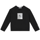 Girls Black Logo Sweatshirt, 1, hi-res