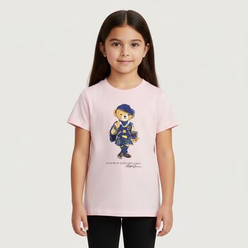 Girls Pink Polo Bear T-Shirt