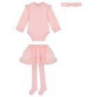 Baby Girls Pink Tulle Skirt Set, 2, hi-res
