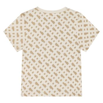 Younger Boys Beige Logo T-Shirt