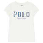 Girls White Logo T-Shirt, 1, hi-res