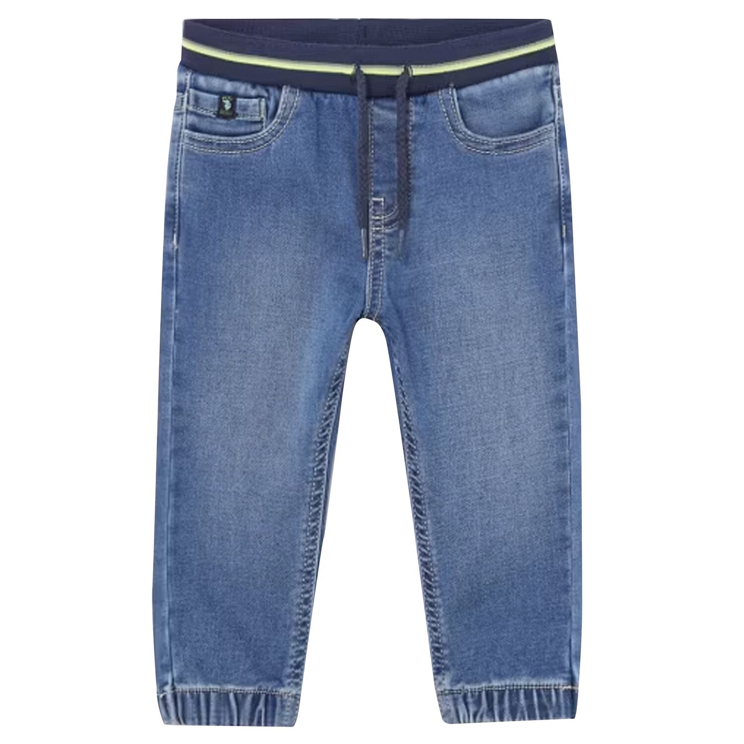 Younger Boys Blue Denim Joggers, 1, hi-res image number null