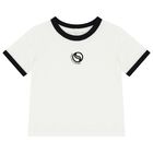 Girls White & Black Logo T-Shirt, 1, hi-res