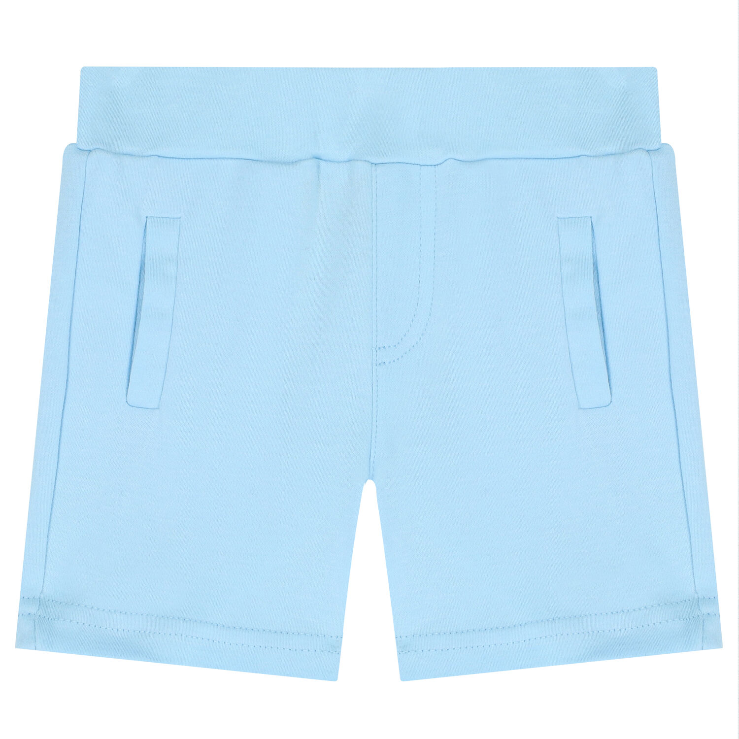 Younger Boys White & Blue Logo Shorts Set, 1, hi-res