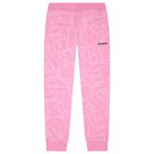 Girls Pink Logo Joggers, 1, hi-res