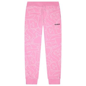 Girls Pink Logo Joggers