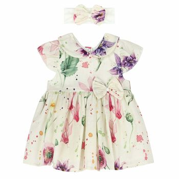 Baby Girls Pink Floral Dress Set