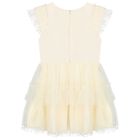 Girls Ivory Logo Tulle Dress, 1, hi-res