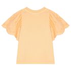 Girls Orange Broderie Anglaise Top, 1, hi-res
